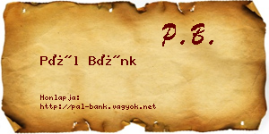 Pál Bánk névjegykártya